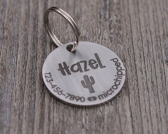 Pet Info (Choose Your Symbol): Custom Stainless Steel or Aluminum Pet ID Tag