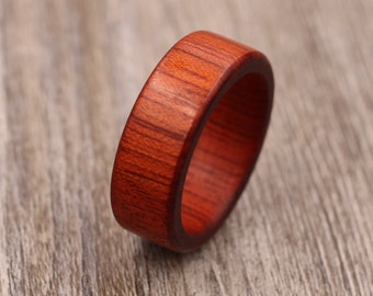 Bloodwood Ring - Personalized Wood Ring - Unique Wedding Ring - Natural Jewelry - Wedding - Wooden Ring - Mens Jewelry - 5 Year Anniversary