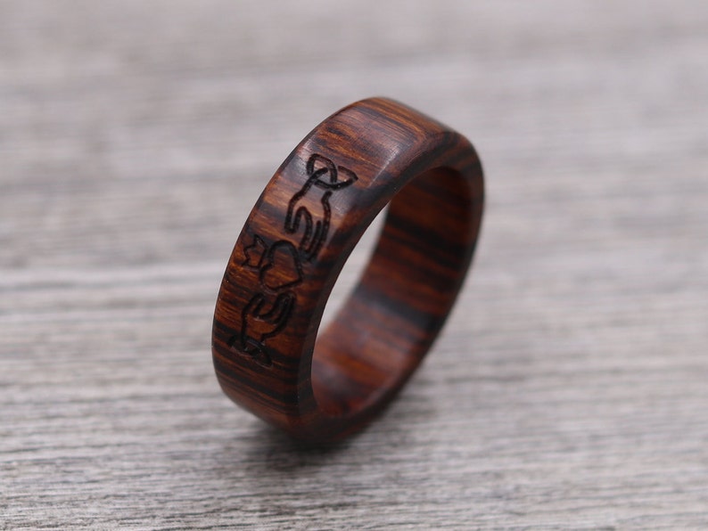 Wood Irish Claddagh Ring Custom Wood Ring Personalized - Etsy