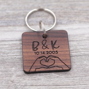 Heart Hands, Love Keychain, ASL Sign Language, Boyfriend Gift, Girlfriend Gift, Personalized Keychain, Custom Keychain, Wood Keychain