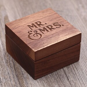 Mr. Mrs. Ring Box, Wedding, Personalized Ring Box, Custom Wood Ring Box, Anniversary, Ring Bearer Box, Engagement, Proposal Box