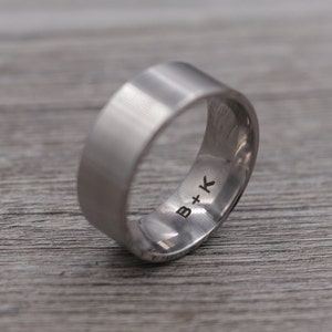 Titanium Ring - 6mm, 8mm, Wedding Band, Personalized Engraved Custom Ring, Wedding Ring, Unique, Lightweight, Men&#39;s Jewelry