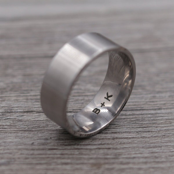 Titanium 6MM and 8MM 'Comfort Fit' Ring, Band - Plain and Personalized