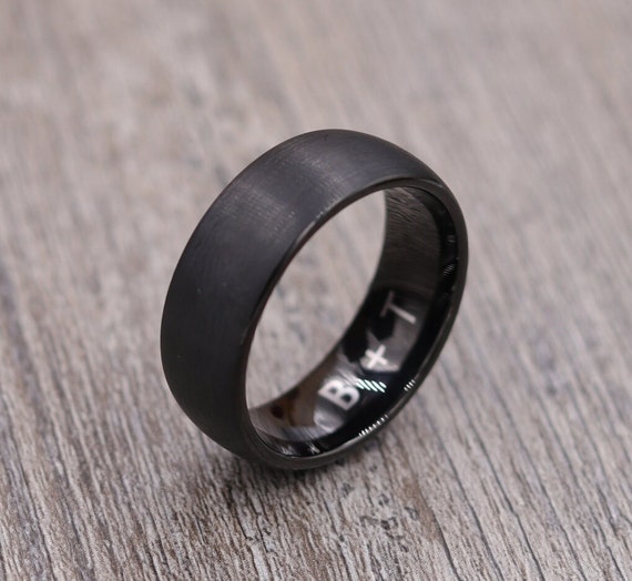 8mm black tungsten wedding best sale band