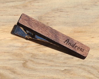 Name (Choice of Wood): Personalized Wood Tie Clip