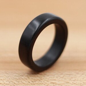 Ebony Wood Ring Engraved Ring Unique Wedding Ring Natural Jewelry Wedding Ring Wooden Ring Mens Jewelry 5 Year Anniversary image 2