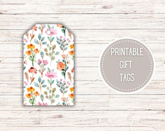 Geschenkanhänger | Geburtstag Tags | Alles Gute zum Geburtstag | Floral Geschenkanhänger | Geburtstagsgeschenk | Geburtstag Geschenkanhänger | Druckbare Geschenkanhänger | Druckbar |