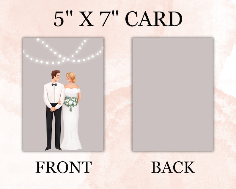 Printable 5x7 Card L Wedding Card Bride &amp; Groom Printable Cards Digital ...