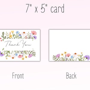 Printable 5x7 Thank You Card | Floral Thank You Card Printable | Thank ...