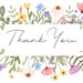Printable 5x7 Thank You Card Floral Thank You Card Printable Thank You ...