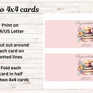 Two Printable 4x4 Cards L Graduation Card 2024 Grad Card Printable ...