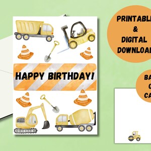 Druckbare 5x7 Geburtstagskarte l Junge Karte | Aufbau Geburtstagskarte | Digitaler Download | Kindergeburtstag | Traktor Karte | Traktor Geburtstag