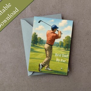 Tarjeta imprimible de 5x7 para papá l Tarjeta de golf / Tarjeta de cumpleaños / Descarga digital / Tarjeta digital / Tarjeta del Día del Padre / Cumpleaños de papá / Tarjeta de felicitación /