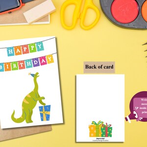 Printable 5x7 Birthday Card l Boy Card | Dino Birthday Card | Digital Download | Kids Birthday |Dino Card | Dinosaur Birthday