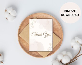 Printable 5x7 Thank You Card | Floral Thank You Card Printable | Thank ...