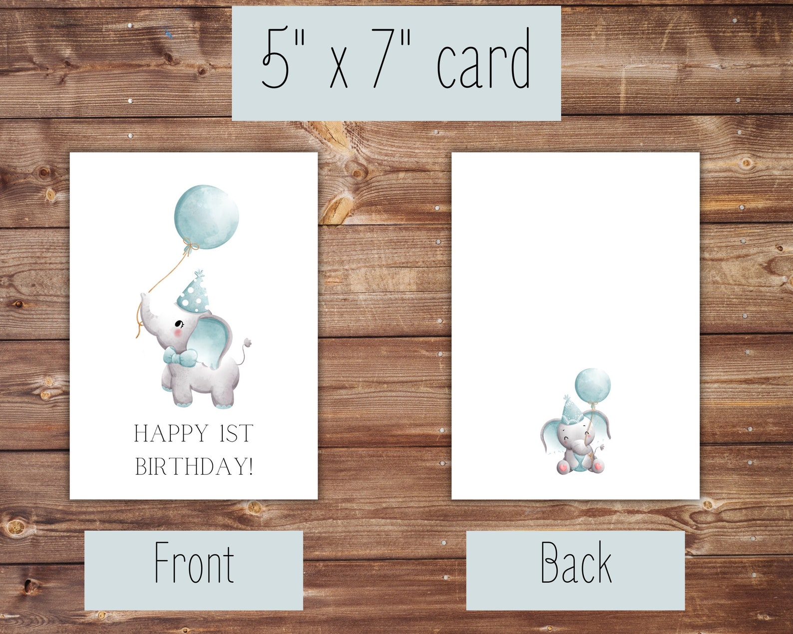 Printable 5x7 Birthday Card L Boy Card 1st Birthday Card Digital