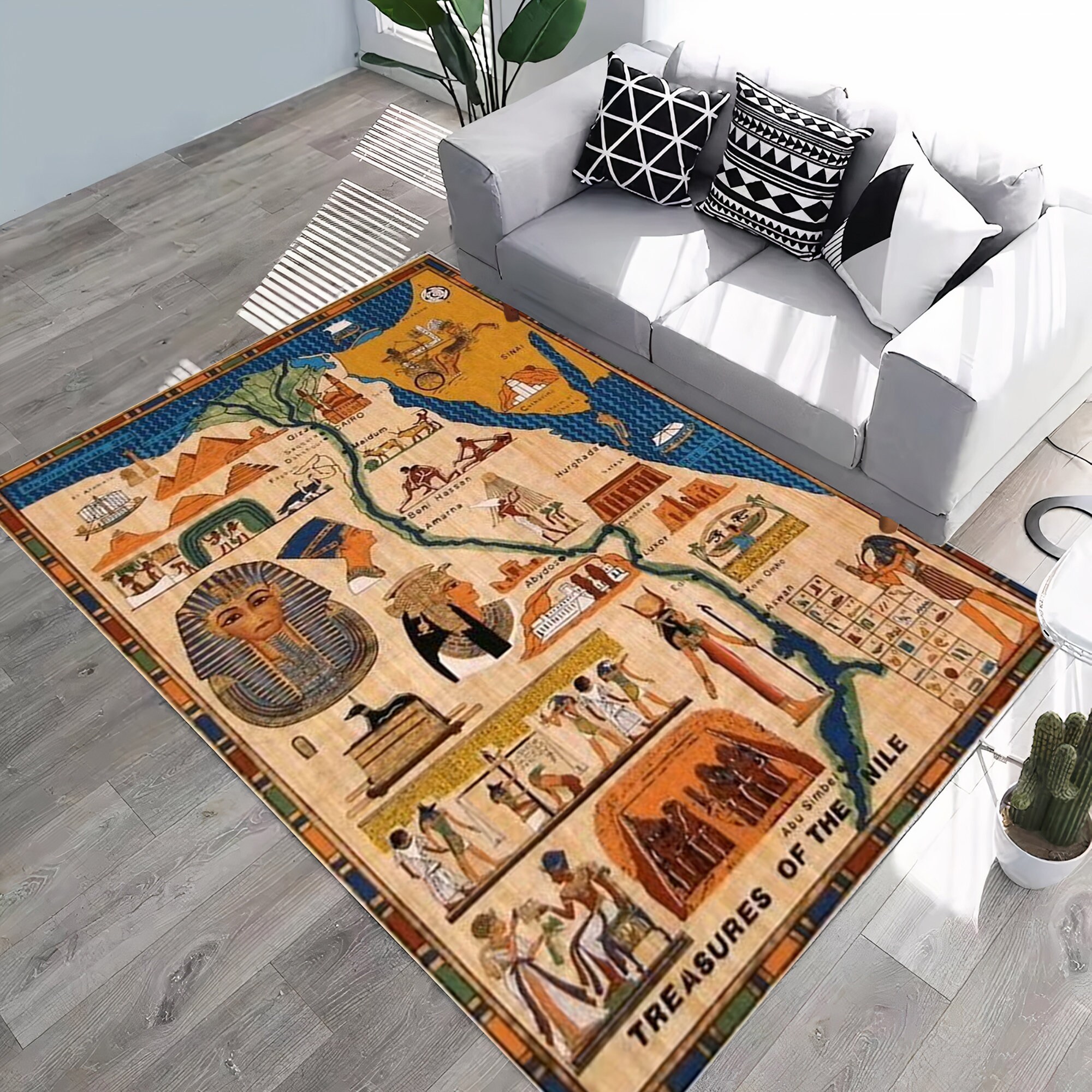 Egyptian Map Rug, Pyramid Rug, Eternal Life Rug, Rainbow Weaves Rug ...