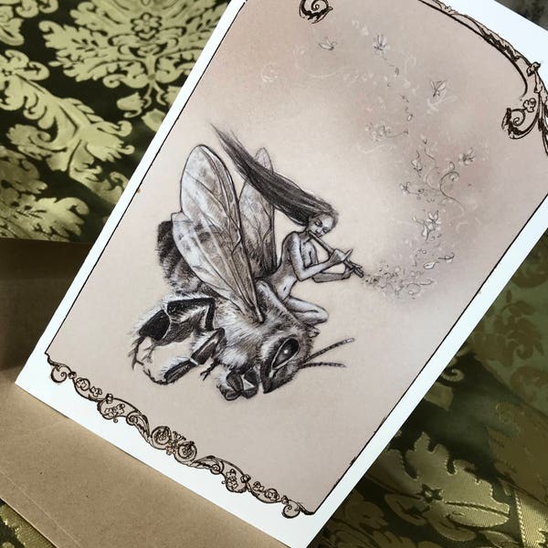 Bee Rider, Greeting Card by Renae Taylor