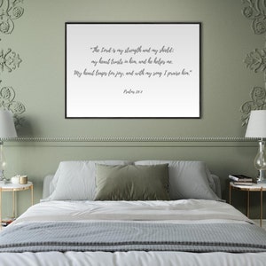 Psalm 28:7 Wall Art | the Lord is My Strength and My Shield | Christian ...
