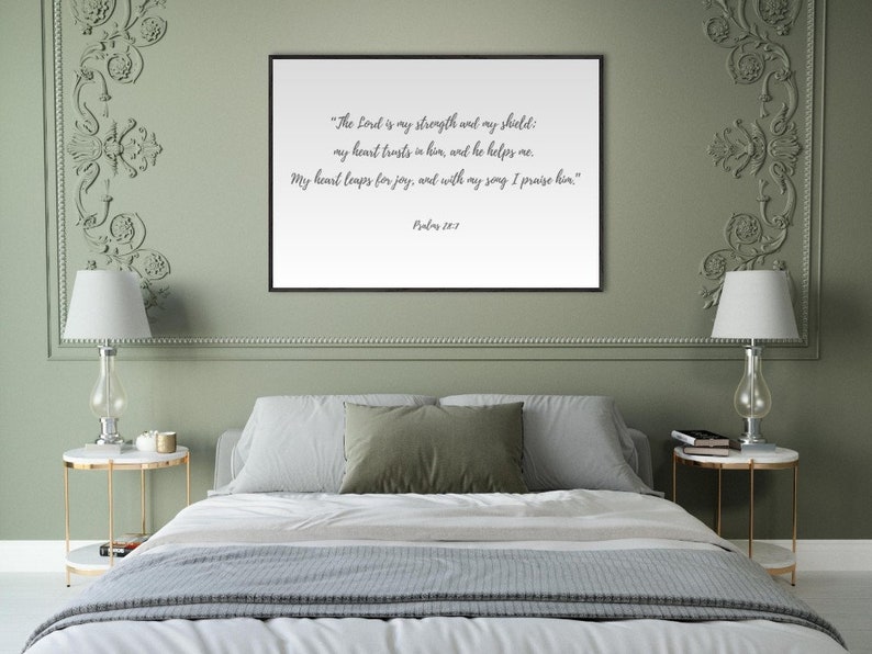 Psalm 28:7 Wall Art | the Lord is My Strength and My Shield | Christian ...
