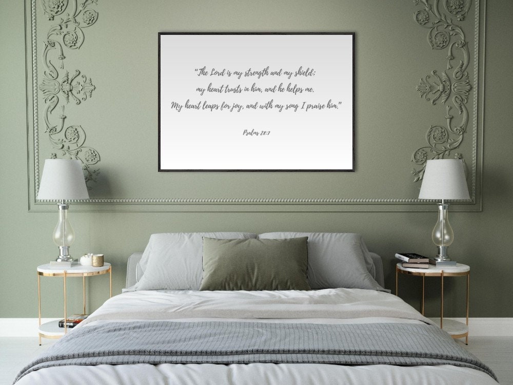 Psalm 28:7 Wall Art | the Lord is My Strength and My Shield | Christian ...