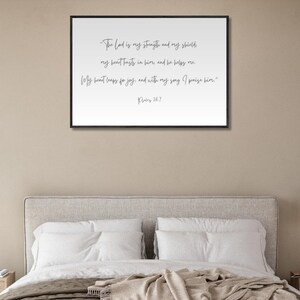 Psalm 28:7 Wall Art | the Lord is My Strength and My Shield | Christian ...