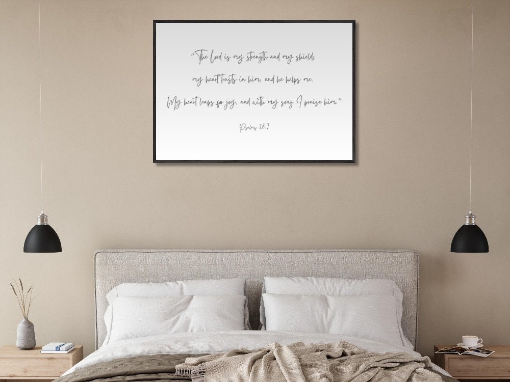Psalm 28:7 Wall Art | the Lord is My Strength and My Shield | Christian ...