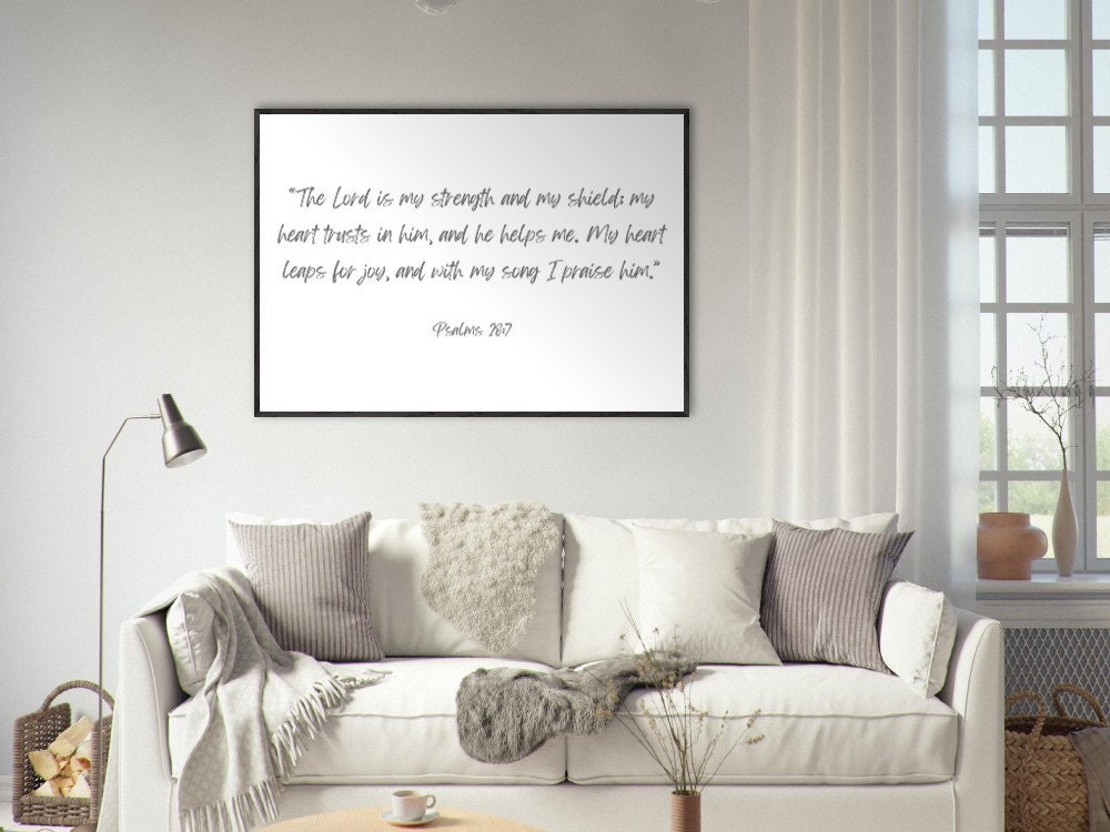 Psalm 28:7 Wall Art | the Lord is My Strength and My Shield | Christian ...
