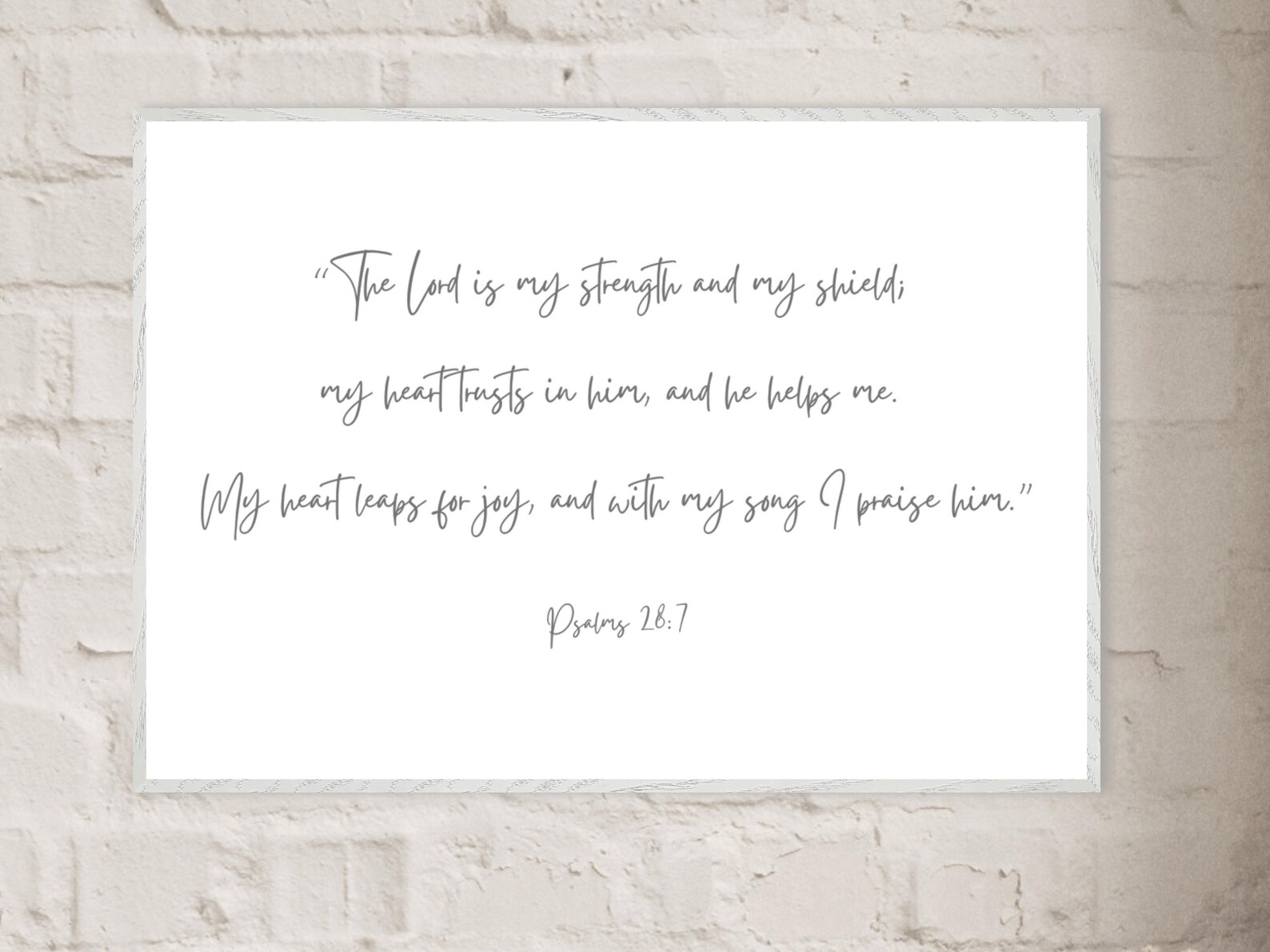 Psalm 28:7 Wall Art | the Lord is My Strength and My Shield | Christian ...