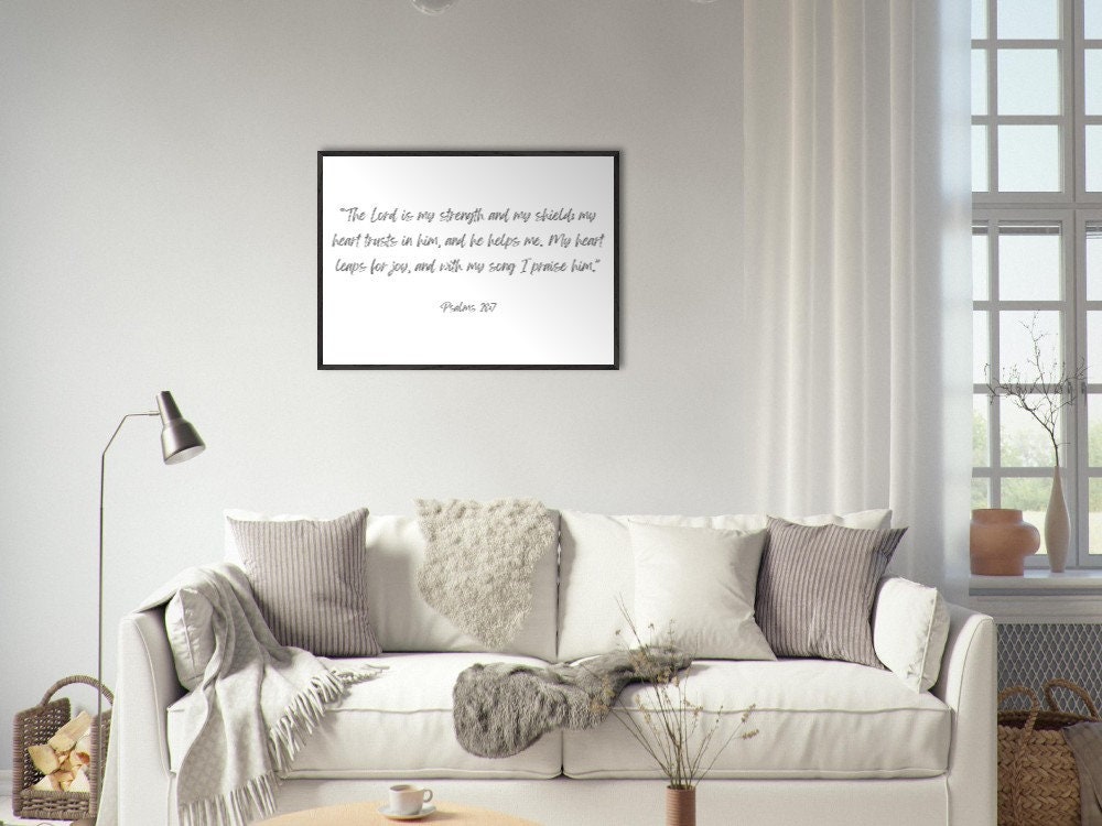 Psalm 28:7 Wall Art | the Lord is My Strength and My Shield | Christian ...