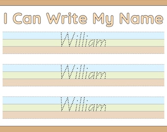 Custom Name Tracing Sheet - Personalised Handwriting Practice, Kids Name Trace, Learn to Write My Name, Printable Worksheet