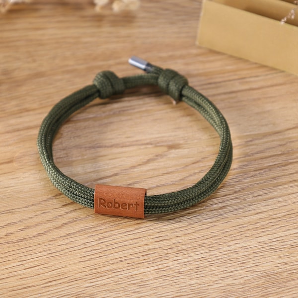 Waterproof Surfer Bracelet With Wooden Bead, Custom Names Adjustable Bracelet, Engraved Symbol Wooden Bead Bracelet For Outdoor Sport Fans