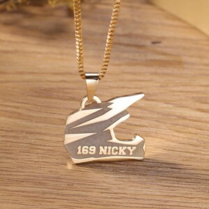 Aangepaste offroad-helmketting, gepersonaliseerde gegraveerde naamketting, aangepaste offroad-motortag met naamketting, sieraden voor mannen