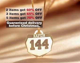 Custom Motocross Number Necklace With Name, Personalized Dirt Bike Number Plate Pendant, Customized Dog Tag With Name Necklace Gift For Men