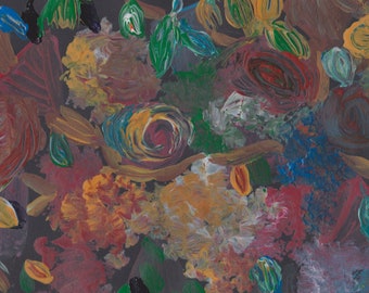 Bloemenlandschapskunstdruk, kleurrijke abstracte bloemen muurdecoratie