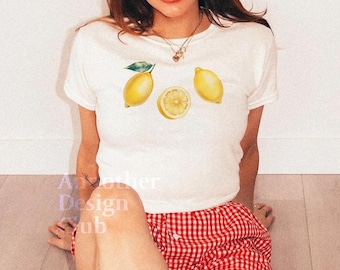 Baby-T-shirt met citroenprint | Y2K Coquette Fruit-shirt