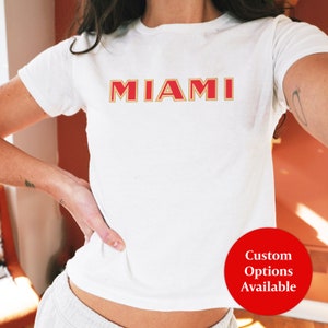 CUSTOM College/Sorority Baby Tee | Retro 90s Custom College Apparel Fitted Baby Tee Custom Text Sorority Shirt College Merch Univeristy