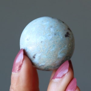 Larimar Sphere Gentle Healing Baby Blue Caribbean Crystal Ball