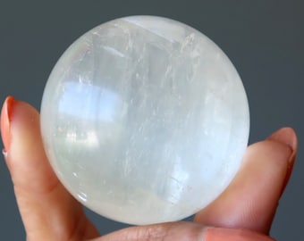 White Calcite Sphere Spiritual Oracle Optical Gazing Crystal Ball