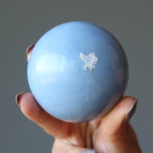 Blau Angelit Kugel Schutzengel Halschakra Kristallkugel