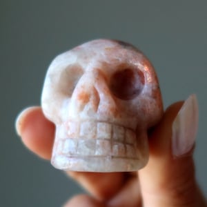 Sunstone Caveira Cristal Laranja Feliz Pedra Engraçada Osso