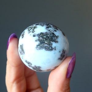Larimar Sphere Relaxation Meditation Ice Blue Rare Crystal Ball