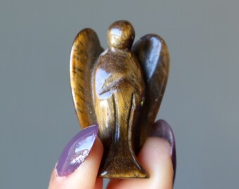 Figurine en cristal ange gardien de la bonté, ange oeil de tigre