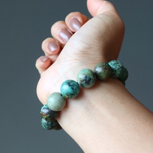 Green Jasper African Turquoise Bracelet, Spiritual Journey Stone