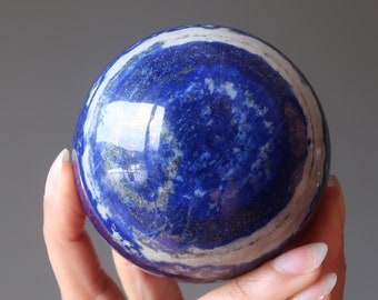 Esfera de Lápis-lazúli Azul Royal Afegã Bola de Cristal para Meditação do Terceiro Olho
