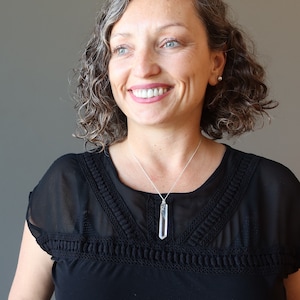 Clear Quartz Point Necklace Raw Gemstone - Sterling Silver or 14 Karat Gold Chain