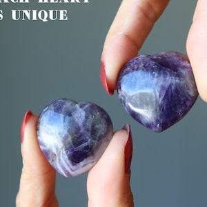 Amethyst Heart Vibrant Love Divine Meditation Gem Purple Pair