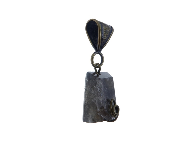 Moonstone Black Jewelry Set Specialty One-of-Kind Earrings /& Pendant Unique Gemstone Antiqued Brass S01