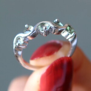 Moldavite Ring Constellation Lyra Melody of the Universe Gems