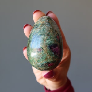 Ruby Fuchsite Egg Fresh Starts Fairytale Forest Green Pink Stone